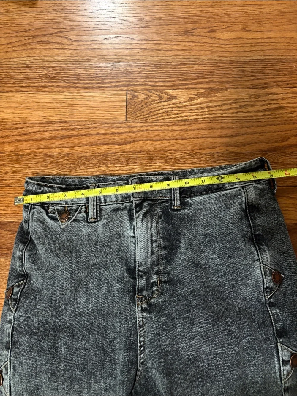 Judy Blue Gray Side-Button Flare Jeans - Picture 9 of 10